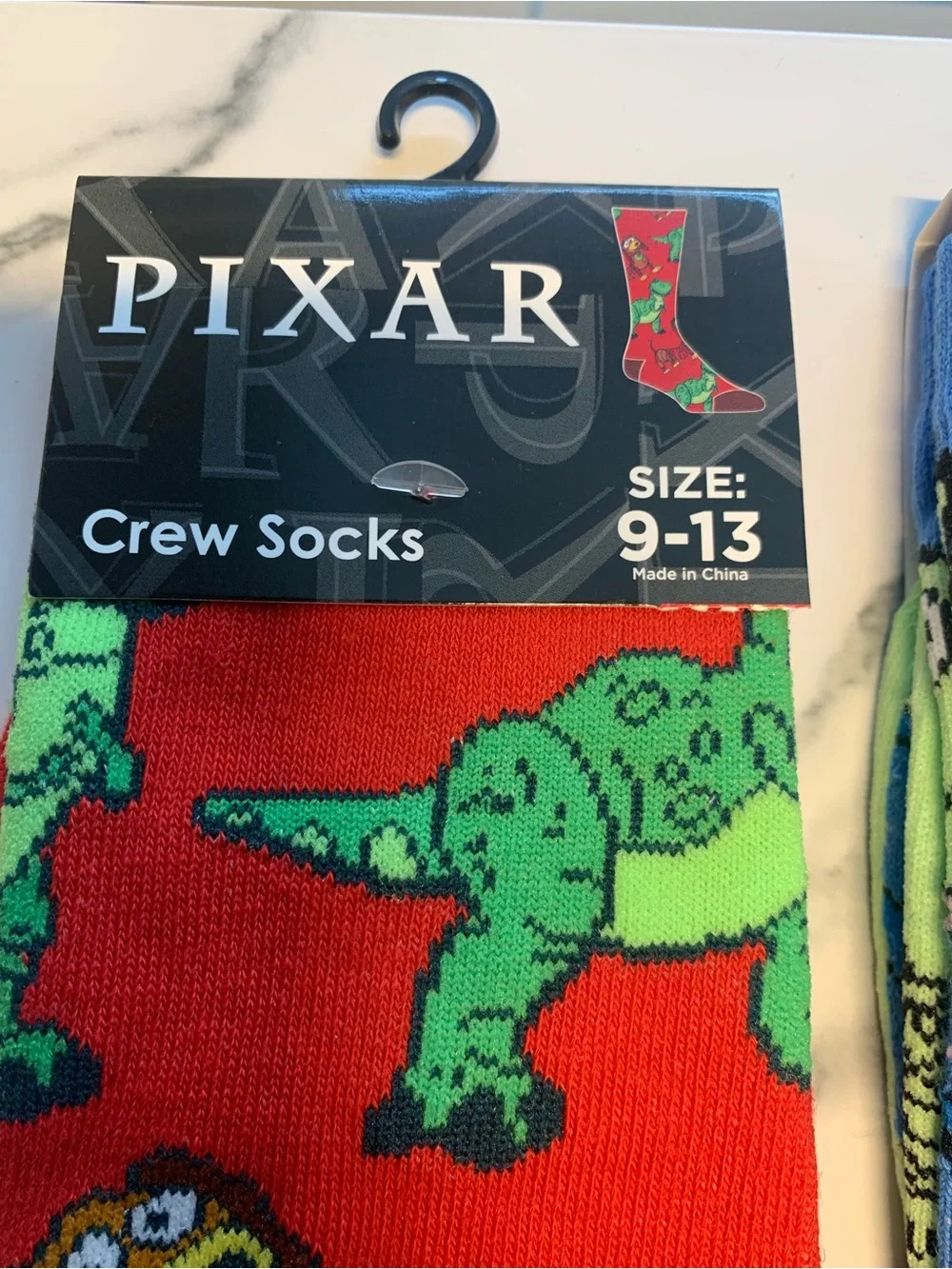 Toy Story Crew Socks - Red Dino Slinky Dog & Blue Alien Designs (Size 9-13)